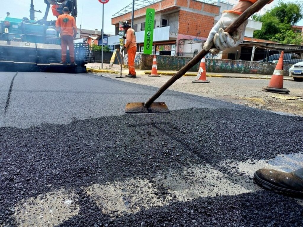 Foto: João Vilnei/PMSM - Registro corresponde ao trabalho na rua Duque de Caxias.