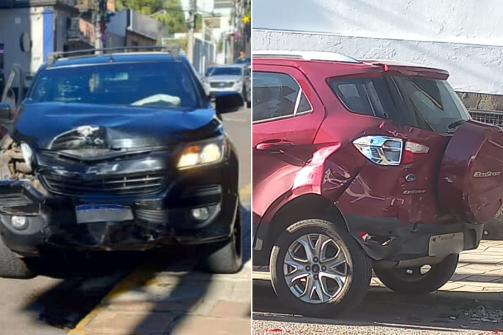 título imagem Motorista perde o controle de caminhonete e colide contra carro estacionado no Centro de Santa Maria