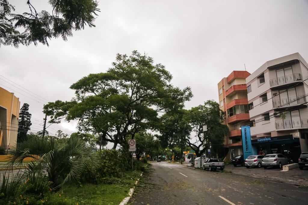 Santa Maria registra ventos de 88 km/h; cidade tem diversos pontos com queda de árvores e destelhamentos Santa Maria registra ventos de 88 km/h; cidade tem diversos pontos com queda de árvores e destelhamentos