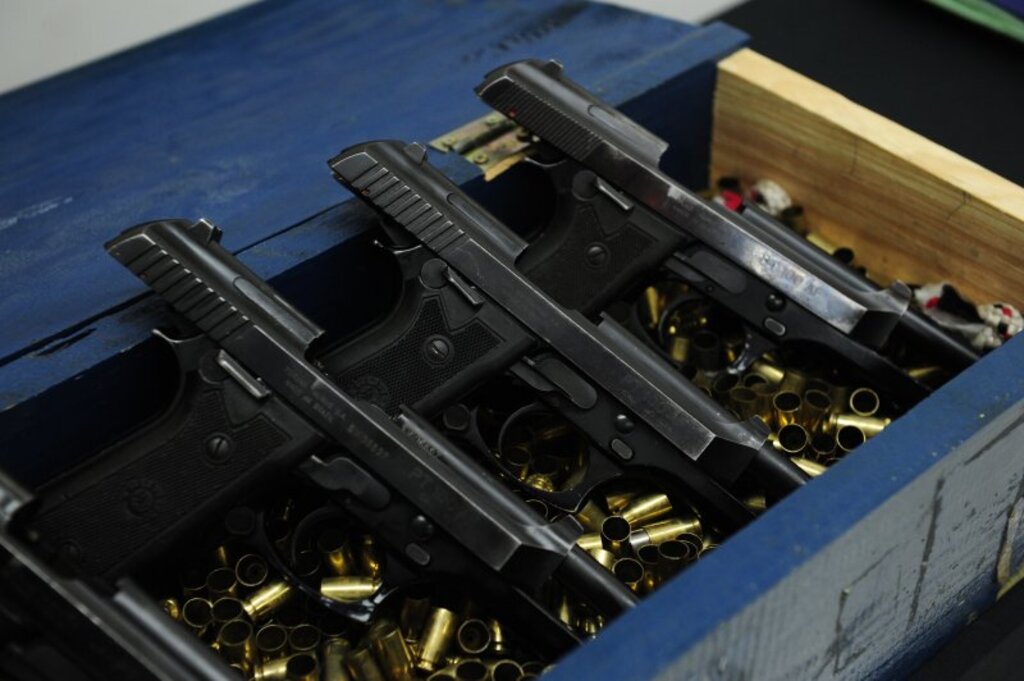 Foto: Marcelo Oliveira (PMSM) - Dos 113 guardas municipais que compõem o efetivo da instituição atualmente, 35 são considerados aptos e arão a usar pistolas Taurus PT100, de calibre .40