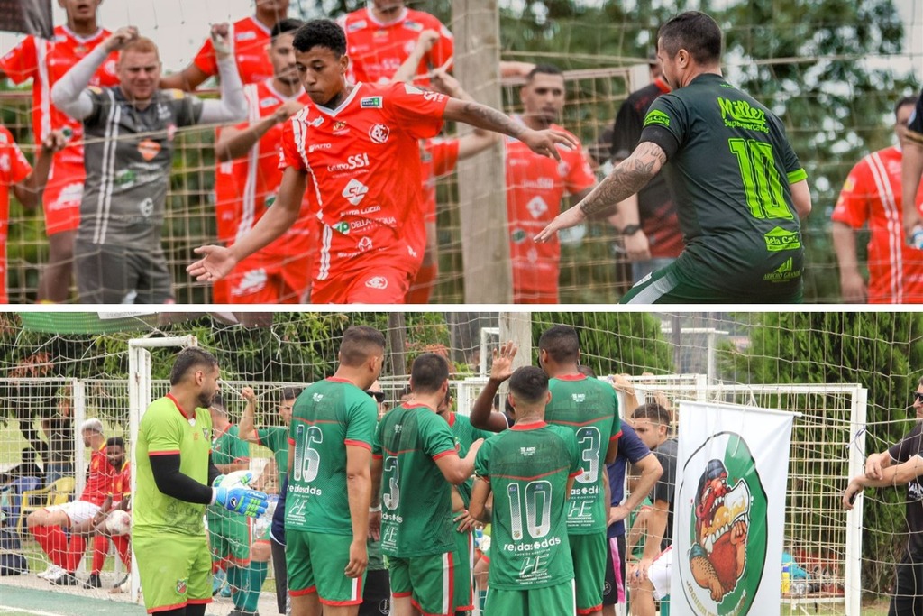 Foto: Montagem sobre fotos de Renata Medina e José Jaci - Equipes santa-marienses entram em campo neste sábado, em Novo Hamburgo
