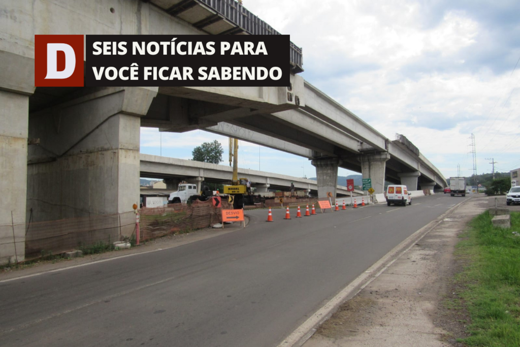  Trânsito terá alteração no viaduto da Uglione nesta segunda-feira e outras 5 notícias