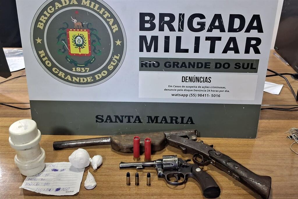 título imagem Homem é preso por tráfico de drogas e porte ilegal de arma em Santa Maria