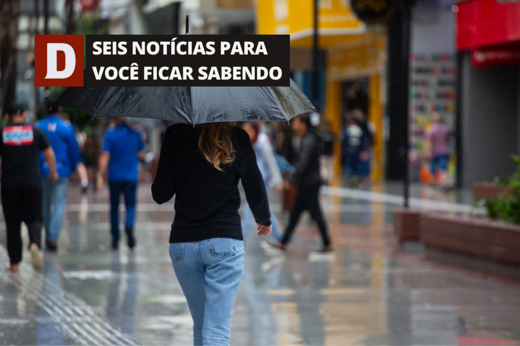 Depois de fim de semana de sol, chuva deve retornar à região e outras 5 notícias