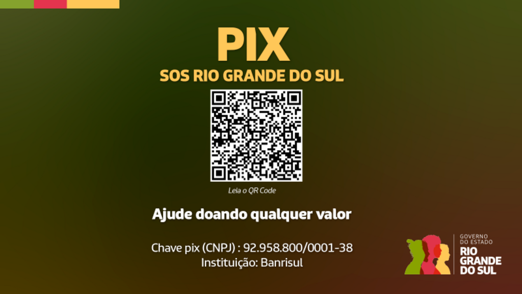 Governo do Estado reativa canal de doações via Pix para auxílio às vítimas das enchentes