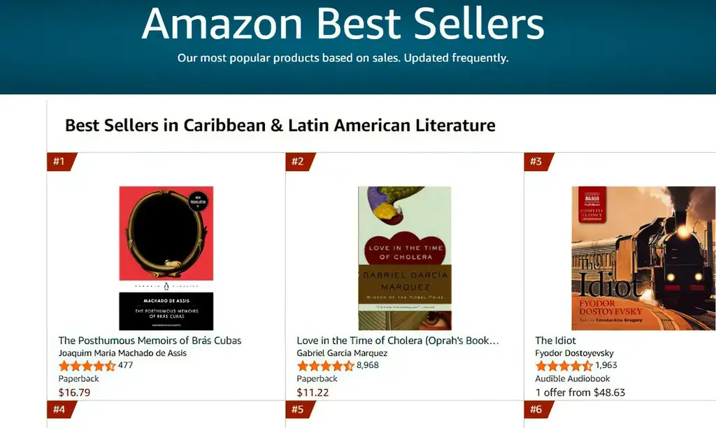Memórias Póstumas de Brás Cubas está no 1º ranking de vendas da Amazon