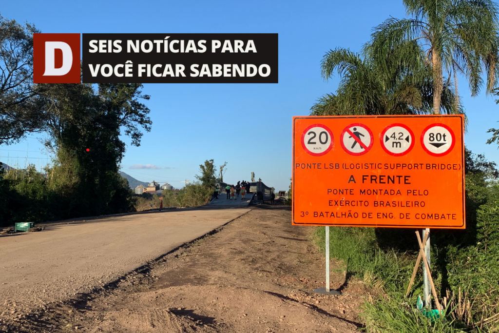 título imagem Exército entrega a ponte móvel na RSC-287 para a Rota de Santa Maria, que deve ser liberada nesta sexta e outras 5 notícias