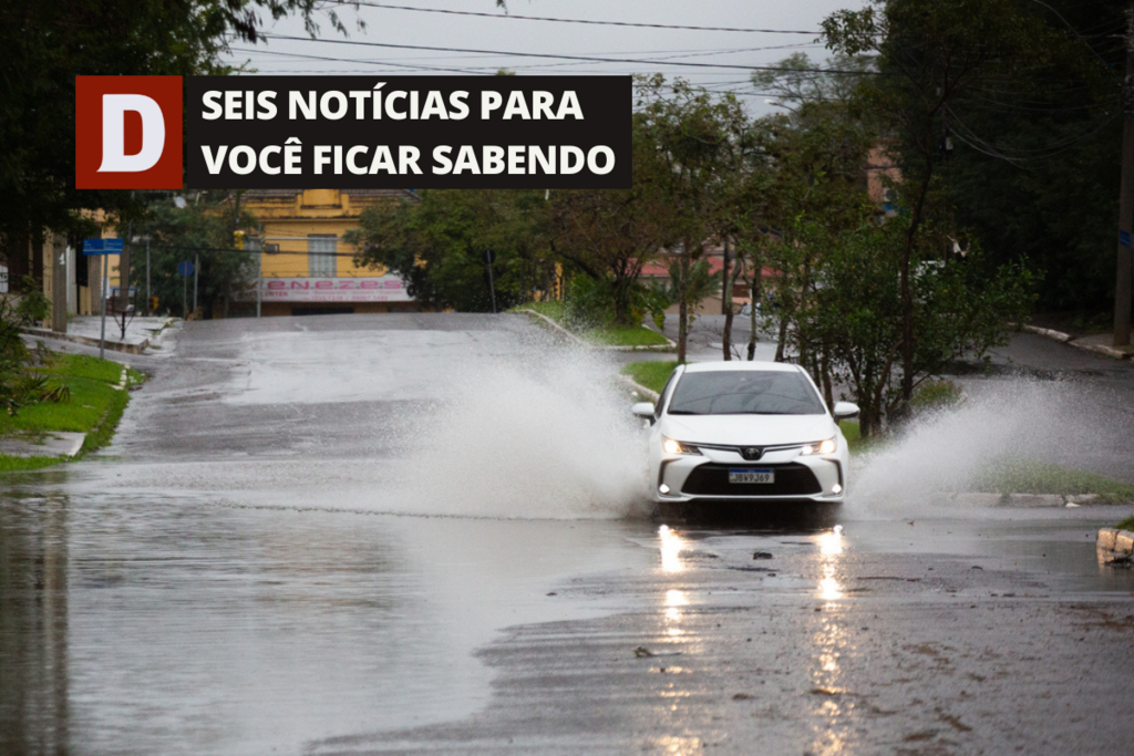 título imagem Chuva do final de semana deixa ruas alagadas e aumenta risco de novos deslizamentos em Santa Maria e região e outras 5 notícias