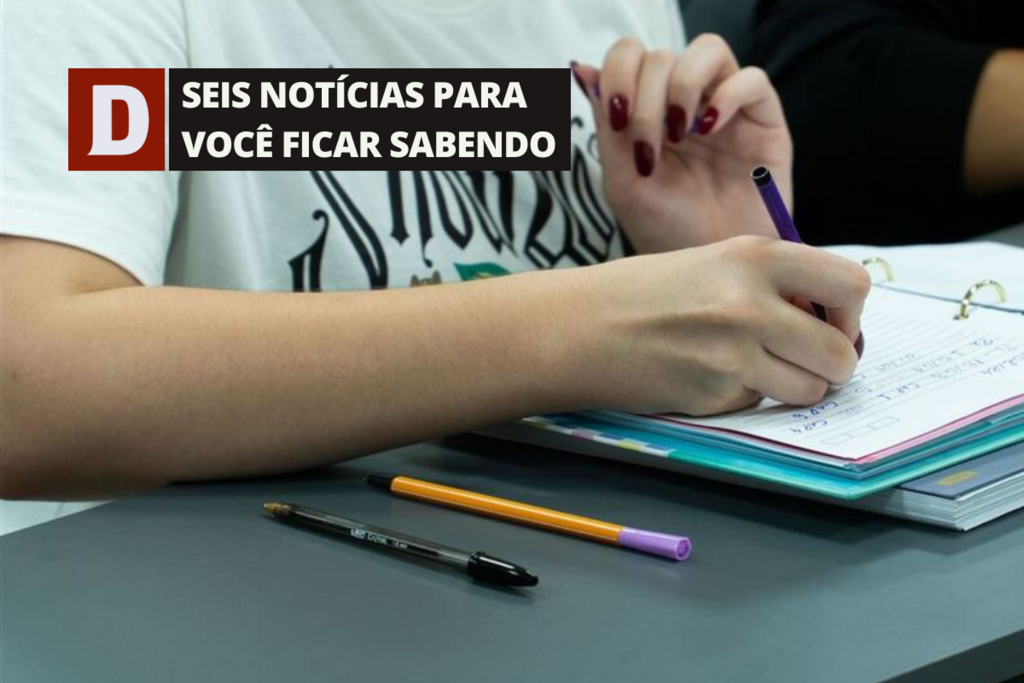 Pré-matrículas para vagas no segundo semestre da rede estadual abrem nesta quinta e outras 5 notícias