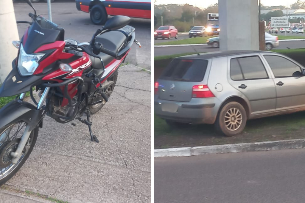 título imagem Motociclista fica ferido após colisão com carro na rótula da BR-158 com a Avenida Walter Jobim