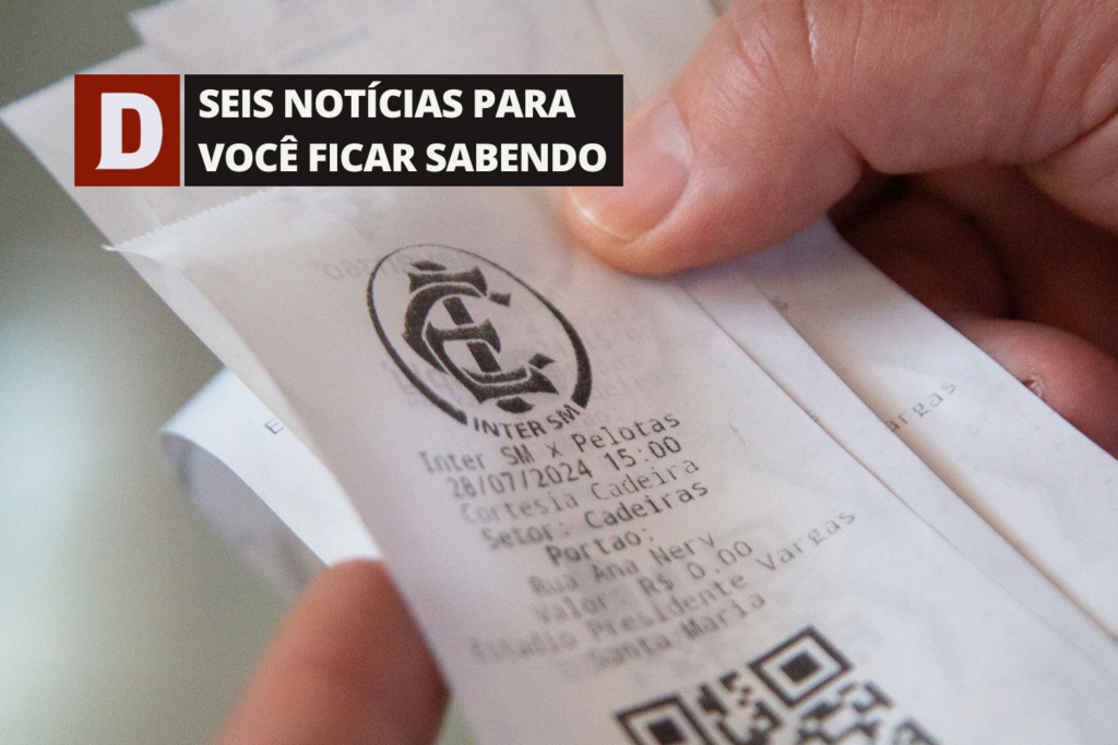 Ingressos para o jogo decisivo entre Inter-SM e Pelotas pela Divisão de Acesso estão esgotados e outras 5 notícias
