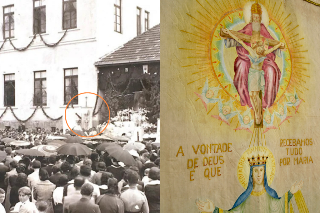 Foto: Arquivo histórico da Arquidiocese de Santa Maria e Assessoria de Comunicação da UFN - Item mais antigo do acervo, datado de 1930 e que aparece em registros da Festa da Medianeira.