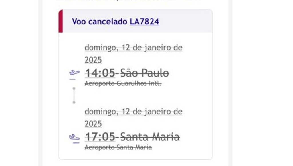 Voo de Santa Maria a Guarulhos é cancelado. Veja como ficam dias e horários para Campinas, Porto Alegre e Florianópolis