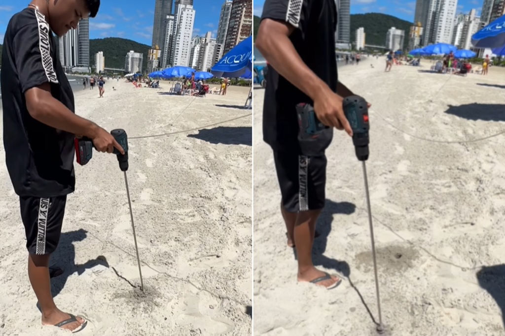 título imagem Furo com furadeira na praia por até R$ 150? Novo serviço oferecido em Balneário Camboriú chama atenção nas redes sociais