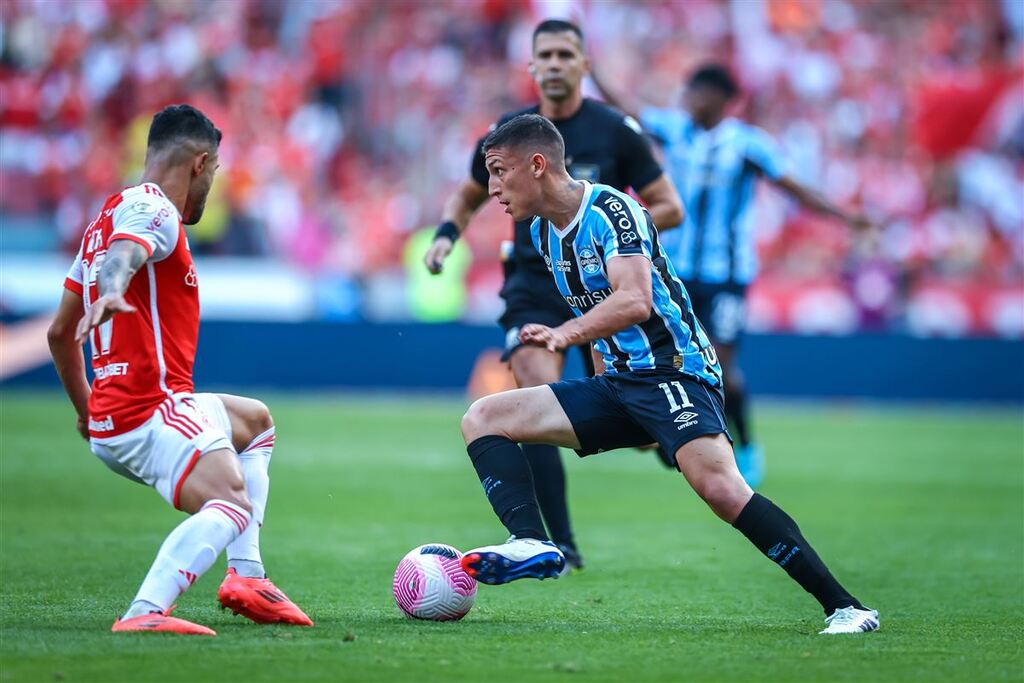 Foto: Lucas Uebel (Grêmio) - Grêmio e Inter medem forças na Arena no próximo dia 8