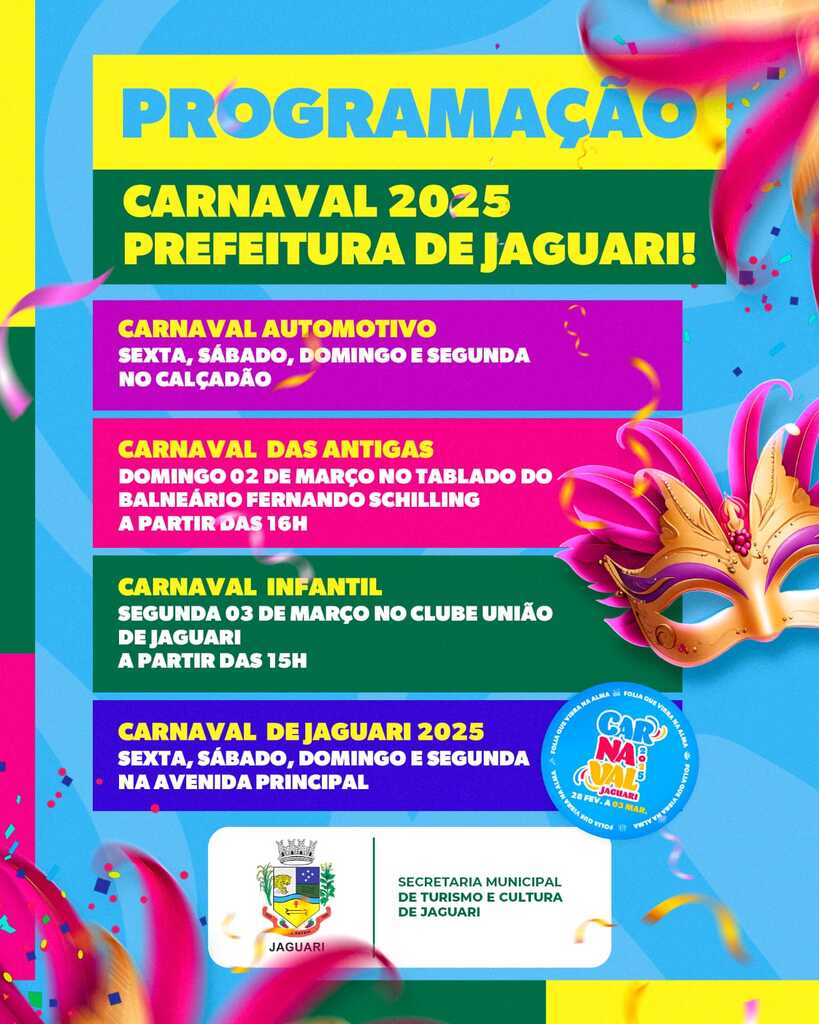 Carnaval de Jaguari 2025: a maior festa de rua do interior gaúcho promete dias de agito e alegria